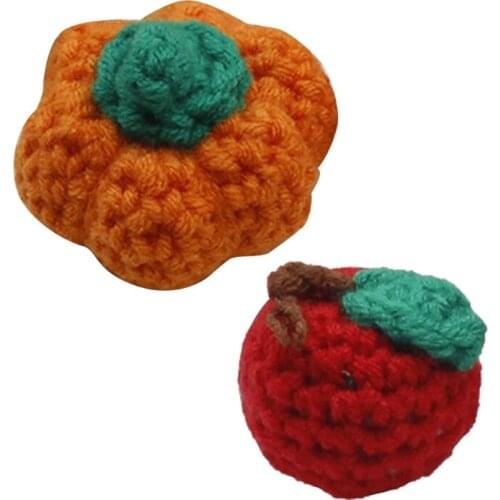 1 Set Handmade Crochet Pumpkin/Fruit Chewable Knitting Wool Beads DIY Baby Pacifier Chain Accessories Infant Newborns Teether