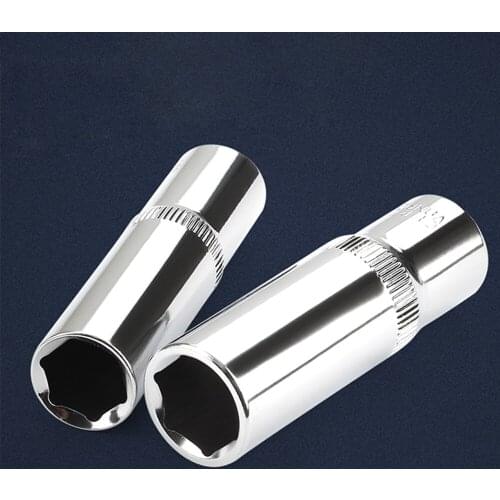 1Pcs 3/8-inch Drive 10mm Cr-V 6-Point Deep Socket For Heavy-Duty Pneumatic Tools Automotive Repairs Household Maintenance