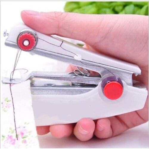 1pc Portable Mini Manual Sewing Machine Simple Operation Sewing Tools Sewing Cloth Fabric Handy Needlework Tool