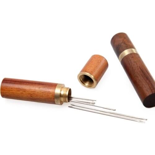 1Pcs High Quality Needle Storage Sewing Knitting Container Box Barrel Leather Craft Tool Needles Bottle Needlework Sandalwood