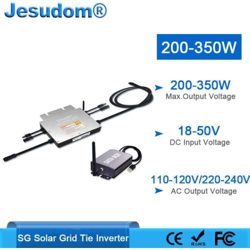 200W 250W 300W 350W PV Smart Micro inverter IP65 MPPT Grid Tie Inverter Input 18-50VDC to 100V-240VAC with monitoring Collector