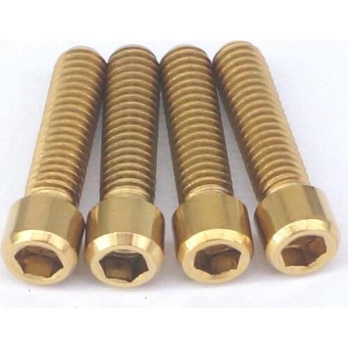 4 PCS M4x15mm Golden GR5 Titanium Bolts Screws For Bike Derailleur