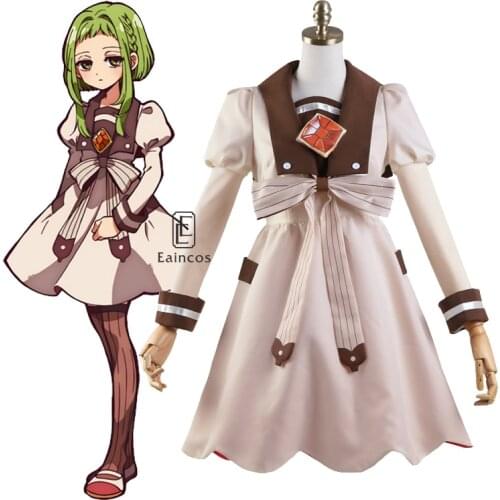 Anime Nanamine Sakura Cosplay Costume Shoes Wig Toilet Bound Jibaku Shounen Hanako Kun Halloween Women Costumes Dress