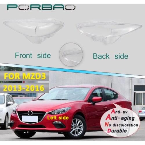 Car Headlight Headlamp Cover 4Doors for Mazda 3 Transparent Car Front Light Lamp Cover 2013-2016 Replacement
