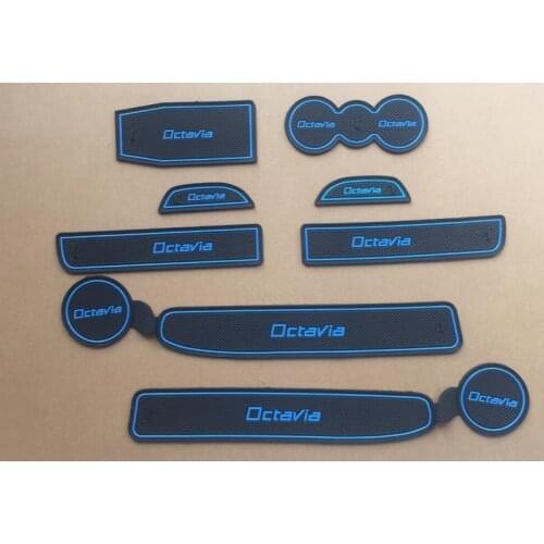 Auto anti-slip cup mat non slip door gate pad for Skoda octavia A5 2009-2013, car styling, auto accessories