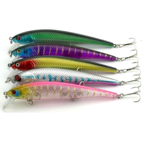 Big Sale 5pcs/lot Minnow Crankbait Fishing Lure Artificial Plastic Hard Baits Painting Fishing Hooks Pesca 12.3cm 17g