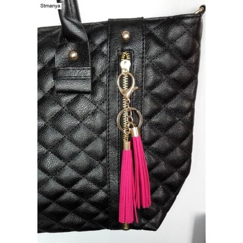 Tassel Key Chain women Tassel KeyChain bag accessory - New fashion 2 suede Tassels Car Key ring fringe jewelry #17020