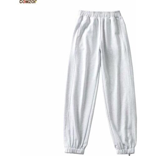 Newest Women Sweatpants Zipper Elastic Waist Straight Trousers 2021 Spring Autumn Harajuku Pants Clothing Pantalones De Mujer