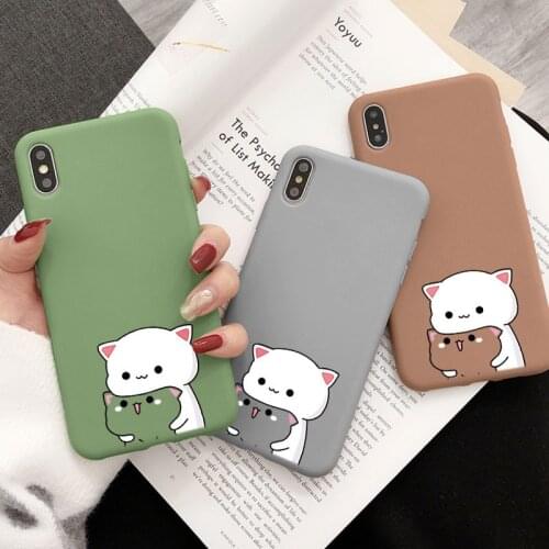 Cute Couple Cats Cover For Samsung Galaxy A50 A51 A70 A71 A91 A11 A30 A21S A20E A31 A40 A30S A50S S8 S9 S10 S20 FE Plus TPU Case