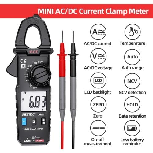 MESTEK AC Clamp Meter CM82A/B/C TRMS Auto-ranging Digital Clamp Multimeter Voltage Current Diode Continuity Tester with Clip
