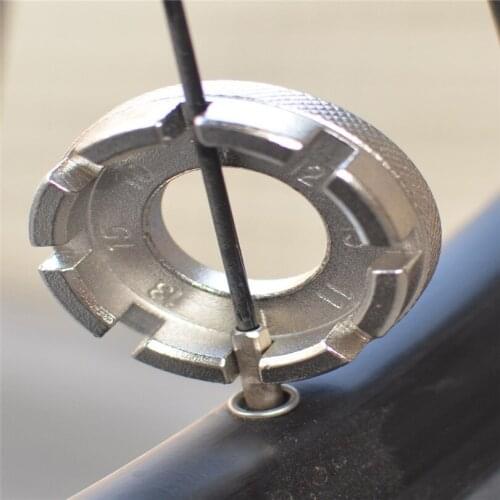 CKAHSBI Bicycle Spoke Nipple Wrench 8 Way Groove Bike Wheel Rim Adjuster Spanner Galvanized Repair Service Tool Key Accessories