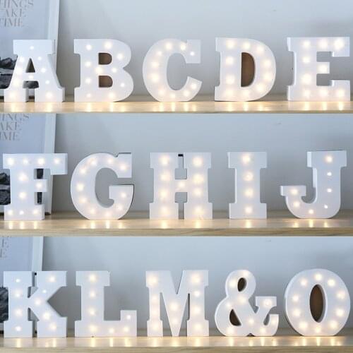 Wooden Letter Led Night Light Decoration Birthday Wedding Star Kids Lamp Bed Room Decoration 3d Led Night Lamp