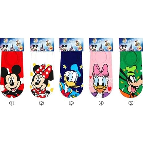 Disney Donald Duck Daisy cotton socks mickey goofy cartoon socks red and green shallow invisible socks