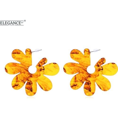 ELEGANCE11 Punk Acrylic Stud Earrings For Women Flower Earrings Gift for Party Jewelry pendientes