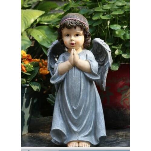 Resin American cobre Figure creative decoration sculpture crafts gardening decoration Creative resin figure American angel