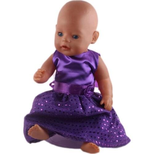 The purple frocks for 43cm dolls dress the best Christmas gift b89