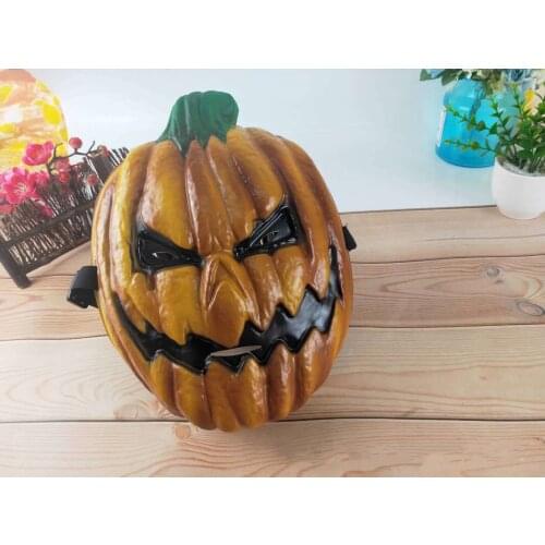 Halloween pumpkin head cold light mask environmentally friendly PVC molding Halloween party horror