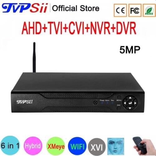 5mp Security Camera H.265+ Audio Hi3521D Xmeye 4CH 8CH 8 Channel 6 in 1 Face Detect Hybrid XVI CVI TVi NVR WIFI AHD CCTV DVR