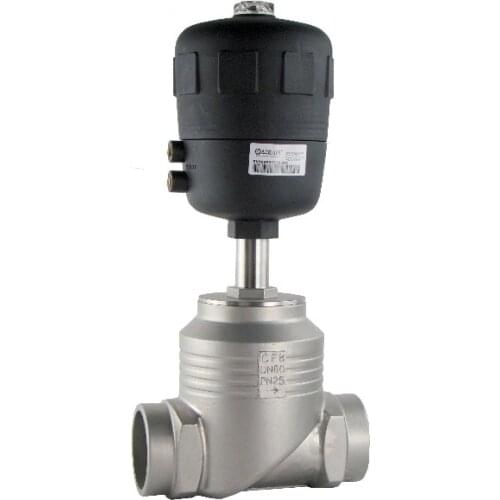 3" inch 2/2 way piston controlled flat-seat valve globe control valve big port with weld ends 125mm S.S actuator