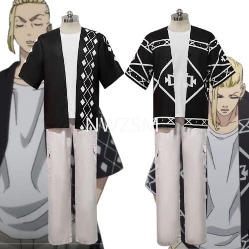 Anime Tokyo Revengers Sano Manjiro Cosplay Costume Unisex Tokyo Manji Gang Mikey Short sleeve suit Halloween Party