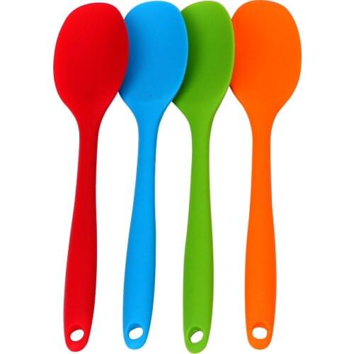 Long-handled Cake Putty Spatula Tableware Mixing Spoon Kitchen Soup Spoons Silicone Spoon Kitchen Tools
