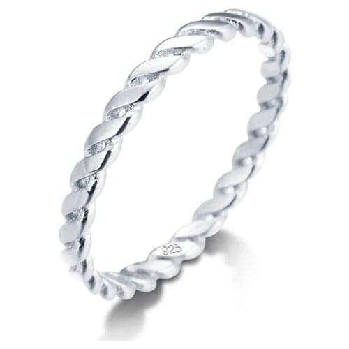 Fashion new women Twisted Shape Engagement Ring Stacking Matching Band Anniversary 100% 925 sterling silver Ring Romantic Rings