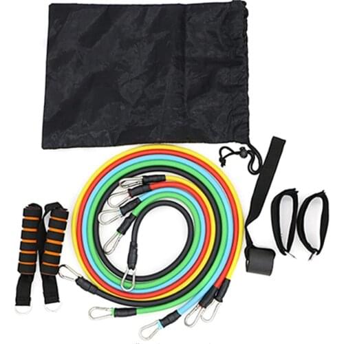 Fitness Insanity Resistance Band Set 5 Stackable Exercise Bands with Waterproof Carrying Case Door Anchor Attachment Legs Ankle