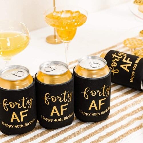 Forty AF Beer Can Cooler summer beach pool trip BBQ happy 40 years old 40th Birthday party dinner table Decoration supplies