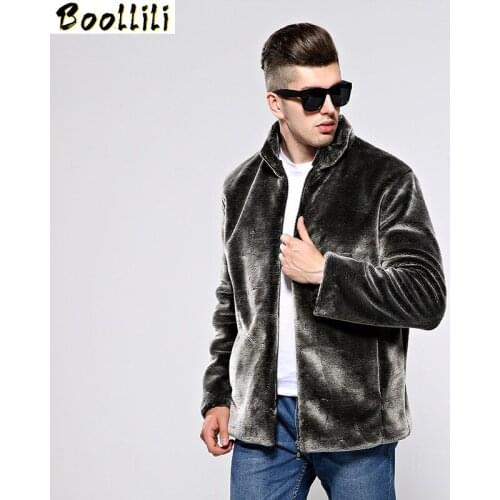 Boollili Autumn Winter Coat Men Faux Fur Coat Jacket Man Imitation Mink Fur Coats Mens Clothing Overcoat Jaqueta De Couro