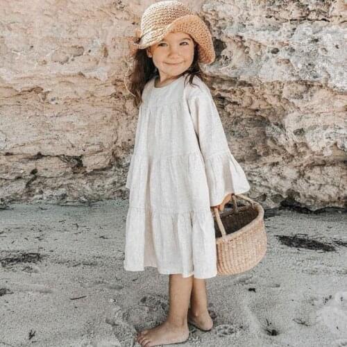Girls Dresses Corduroy New Spring Clothes Baby Girl Ruffles Long Sleeve Lolita Sweet Linen Party Casual Dress Toddler Clothing