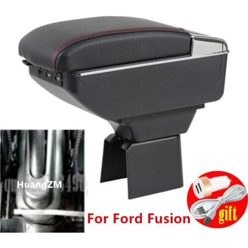 For Ford Fusion Armrest box Retrofit parts Car special Armrest Center Storage box car accessories Interior special With USB