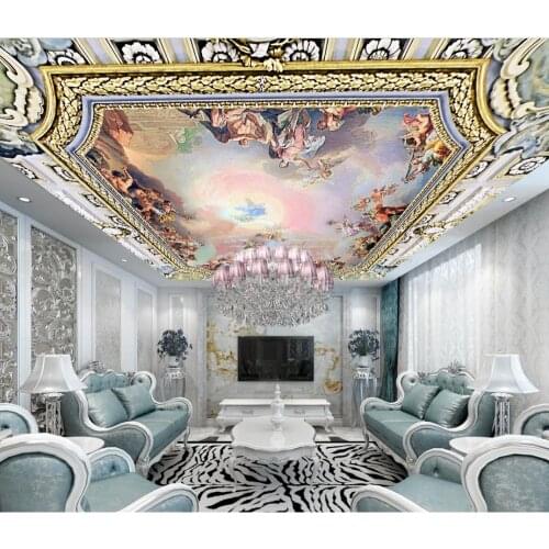 Custom 3D Photo Wallpaper ceilings Angel ceilings Beautiful Ceiling Oil Painting