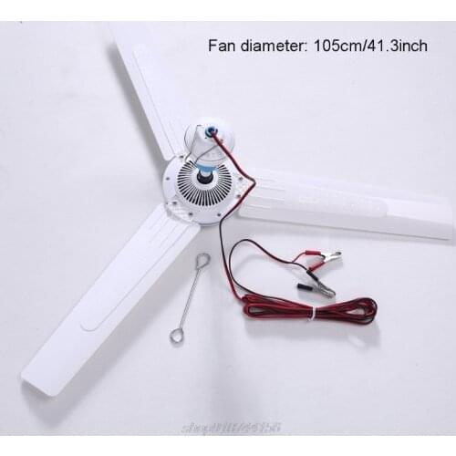 3 Blades Silent DC 12V Ceiling Fan 4.5m Cable 36"41"Hanging Camping Tent Fan for Home Outdoor Bedroom Living A12 21 Dropship