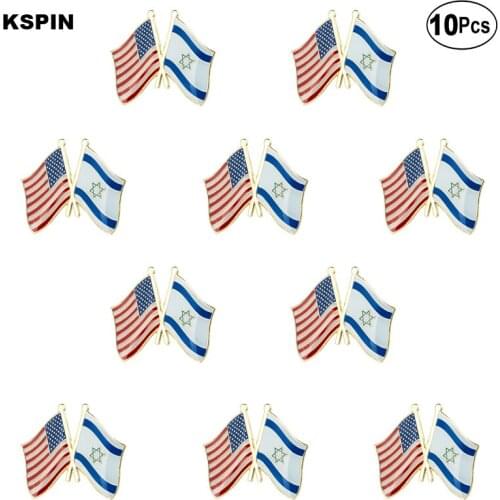 U.S.A & Israel Lapel Pin Flag badge Brooch Pins Badges 10Pcs a Lot