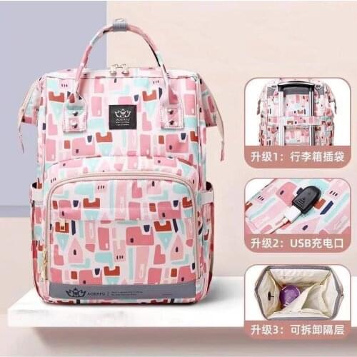 USB Diaper Bag Backpack Mummy Maternity Nappy Bag baby bag Baby Travel Nursing Bag Baby Care Bag Wet bag Casual backpack