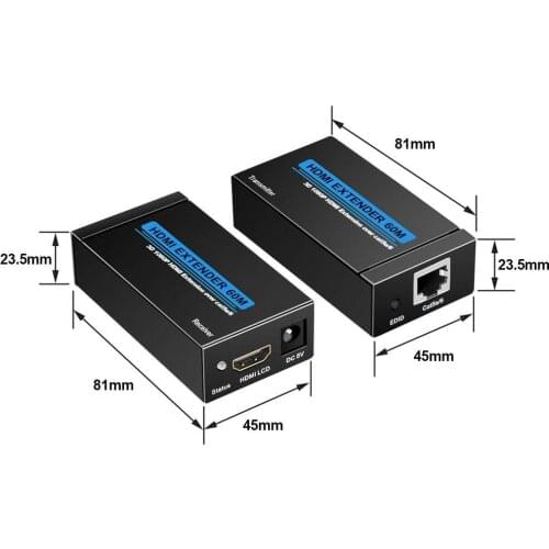 Extender HDMI-compatible Transmitter Over Single Cat 5E/6/6a 60M for Full HD1080P 3D HDCP EDID Ethernet LAN Cable Switch Adapter