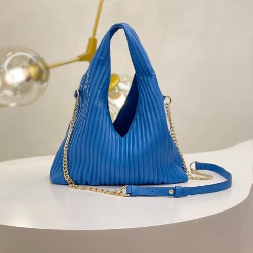 Large Capacity Pleated Tote Bag Women Korean Top Quality Luxury Brand Soft Purse And Handbag Ladies Casual Shoulder Bag