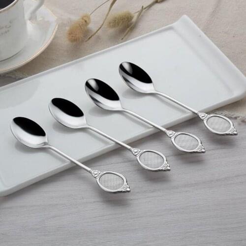 Magic Mirror Handle Stainless Steel Coffee Spoon Honey Dessert Tea Spoons Children Metal Flatware Kitchen Accessories F20173486