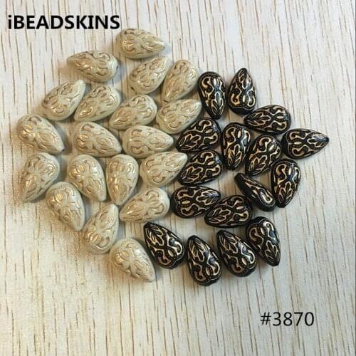 Choose color) 18x11mm 600pcs/lot Acrylic teardrop-shaped antique style Beads for Jewelry DIY #3870 (Design as shown)
