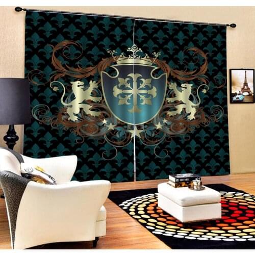 High quality custom 3d curtain fabric Pattern animal European Curtains Photo Painted 3D Curtain Living room
