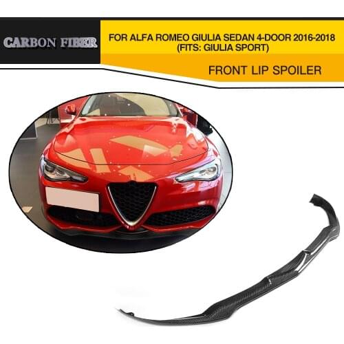 Carbon fiber Front bumper Lip Spoiler protector for Alfa Romeo Giulia Sedan 4 Door 2016-2018