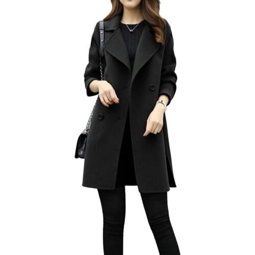 Women blazers Female Solid color long suit loose sliming jacket Two Breasted Ladies Long Sleeve Loose Suit Coat Jacket