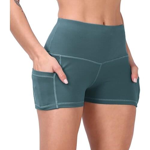 CHRLEISURE Womens High Waist Workout Shorts Running Summer Thin Fitness Casual Black Cycling Shorts