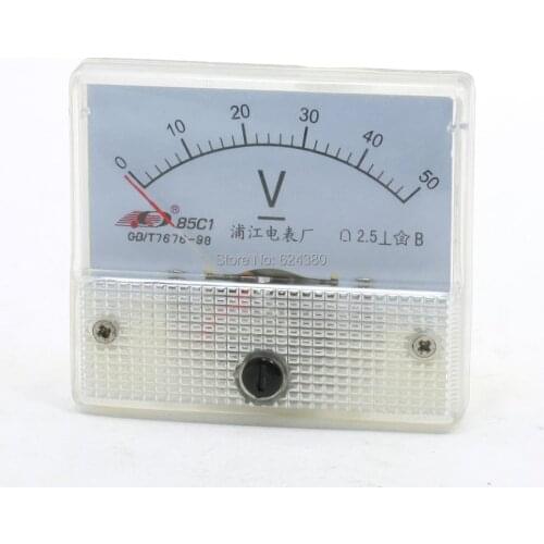 DC 0-50V 50V Analog Panel Volt Voltage Meter Voltmeter Gauge 85C1