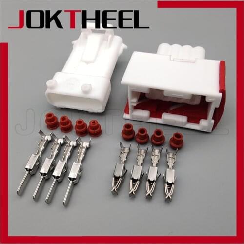 1/5/10/20set Tyco Amp 4 Pin way male female waterproof White auto electric Connector Oxygen Sensor plug for QQ Citroen 144998-5