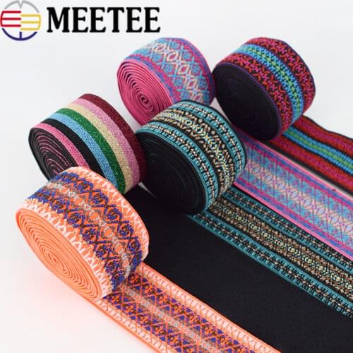 5Meters Polyester Jacquard 50mm Elastic Band Rubber Band Webbing Pants Waist Binding Tapes for Skirt Bags Belt DIY Sewing Crafts