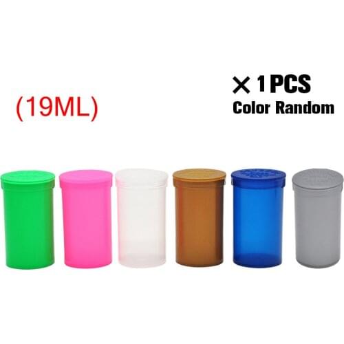 3pcs 19 Dram Empty Squeeze Pop Top Bottle- Vial Medical Herb Pill Box Herb/Spice Containers Airtight Storage Case.Color Random
