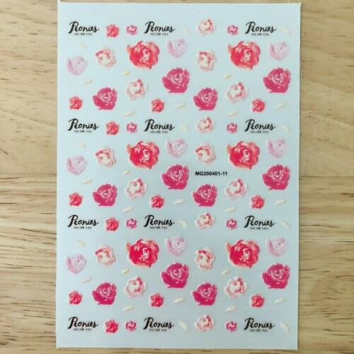 3D Nail Sticker Flower Design DIY Tips Nail Art Decoration Packaging Self-adhesive Transfer Decal Slider