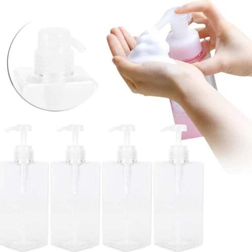 4Pcs 650ml Refillable Lotion Soap Dispenser Clear Empty Plastic Pump Bottles Fluid Container household soap bottle