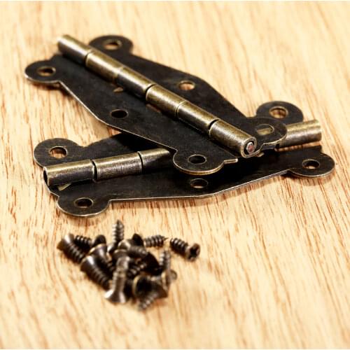 51*24mm/2.01"*0.94" Antique Box Hinge Vintage Butterfly Door Hinges Jewelry Gift Box Retro Decorative Furniture Hardware 2Pc
